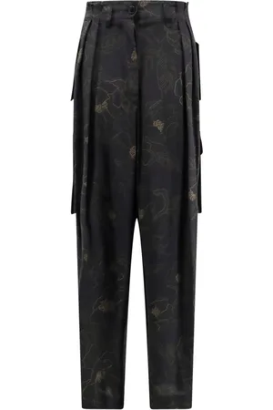 DRIES VAN NOTEN Dames, Broeken, Zwart, Maat: XL Zijde