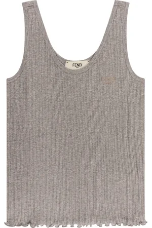 Fendi Dames, Tops, Grijs, Maat: S Katoen