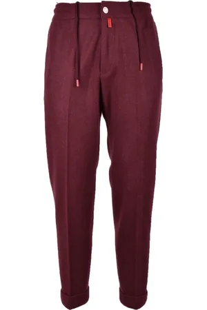 Kiton Heren, Broeken, Rood, Maat: L Kasjmier