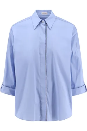 Brunello Cucinelli Dames, Blouses & Shirts, Blauw, Maat: M Katoen