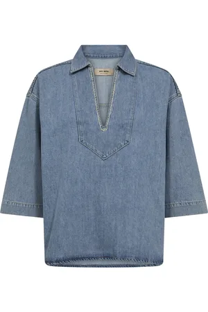Mos Mosh Dames, Blouses & Shirts, Blauw, Maat: XS Denim