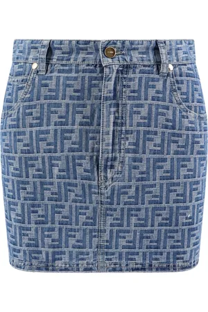 Fendi Dames, Rokken, Blauw, Maat: XS Denim