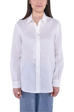 Max Mara Dames, Blouses & Shirts, Wit, Maat: S Linnen