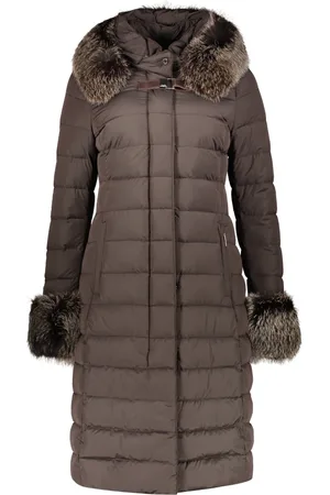 MOORER Dames, Mantels, Bruin, Maat: XS Nylon