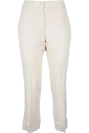 SEMICOUTURE Dames, Broeken, Wit, Maat: L Zijde