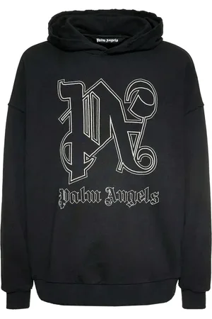 Palm Angels Heren, Sweatshirts & Hoodies, Zwart, Maat: M Katoen