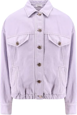 Brunello Cucinelli Dames, Jassen, Paars, Maat: XS Linnen