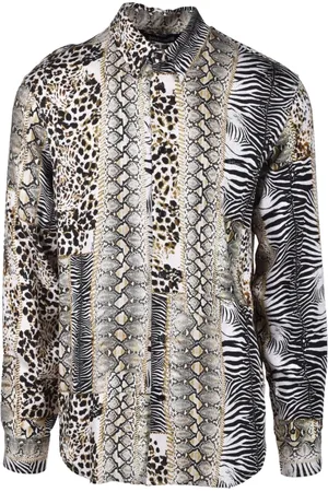 Roberto Cavalli Heren, Overhemden, Grijs, Maat: S Viscose