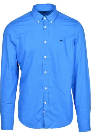 HARMONT&BLAINE Heren, Overhemden, Blauw, Maat: M Katoen