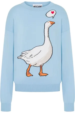 Moschino Dames, Truien, Blauw, Maat: S Katoen