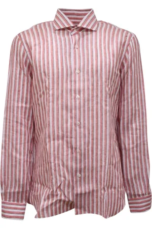 BARBA Heren, Overhemden, Rood, Maat: 3XL Linnen