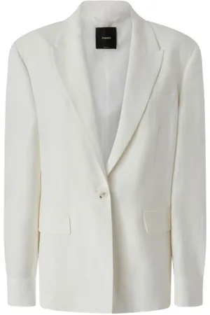 Pinko Dames, Jassen, Wit, Maat: XS Linnen