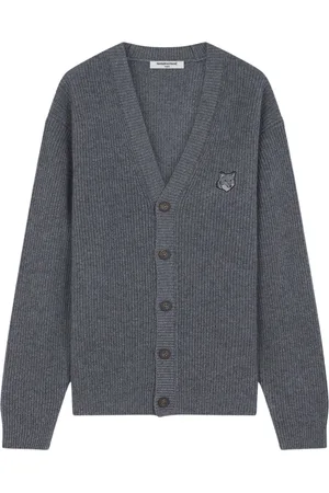 Maison Kitsuné Heren, Truien, Grijs, Maat: XL Wol