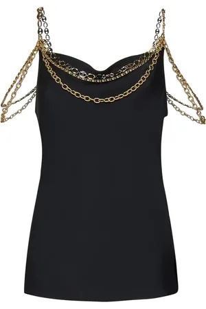 Paco rabanne Dames, Tops, Zwart, Maat: XS Satijn