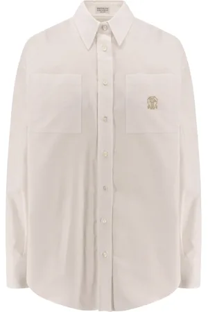 Brunello Cucinelli Dames, Blouses & Shirts, Wit, Maat: L Katoen