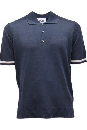 ALPHA STUDIO Heren, Tops, Blauw, Maat: L Katoen