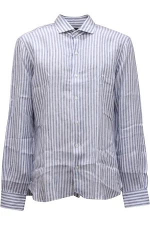 BARBA Heren, Overhemden, Blauw, Maat: 3XL Linnen
