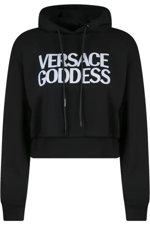 VERSACE Dames, Sweatshirts & Hoodies, Zwart, Maat: 2XS Katoen