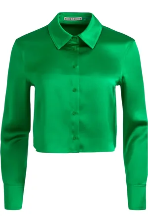 ALICE+OLIVIA Dames, Blouses & Shirts, Groen, Maat: M Poliester