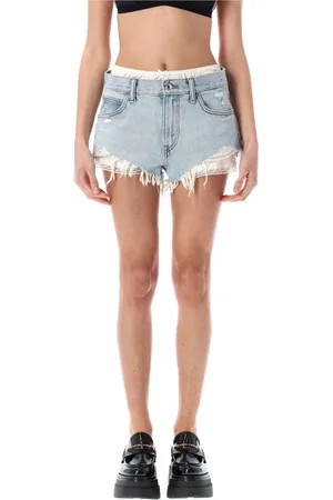Alexander Wang Dames, Korte broeken, Blauw, Maat: W27 Denim