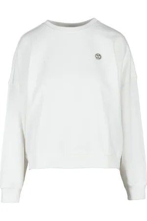 Twin-Set Dames, Sweatshirts & Hoodies, Wit, Maat: S Katoen