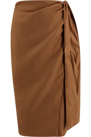 Max Mara Dames, Rokken, Bruin, Maat: S Linnen