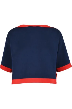 Gucci Dames, Truien, Blauw, Maat: M Katoen