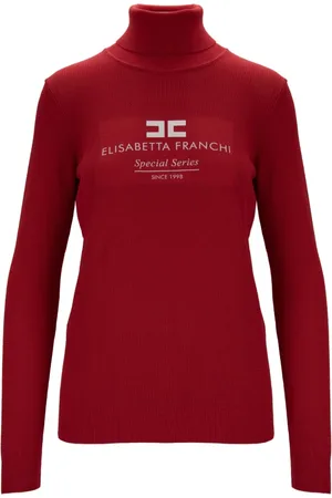 Elisabetta Franchi Dames, Truien, Rood, Maat: L Viscose