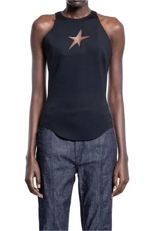MUGLER Dames, Tops, Zwart, Maat: XS Leer