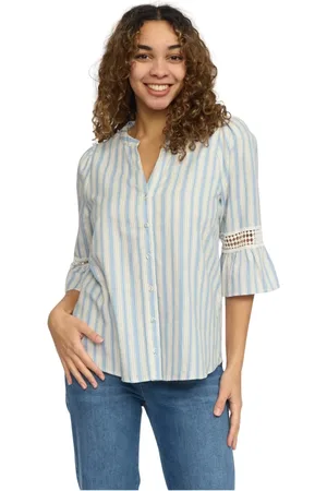 2-Biz Dames, Blouses & Shirts, Blauw, Maat: XL