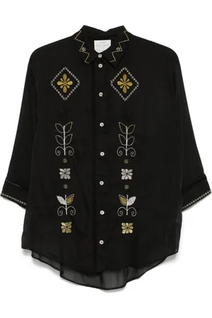 FORTE FORTE Dames, Blouses & Shirts, Zwart, Maat: S Katoen