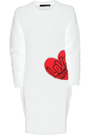 Moschino Dames, Jurken, Wit, Maat: M Wol