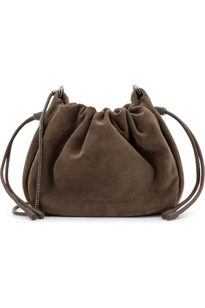 Brunello Cucinelli Dames, Tassen, Bruin, Maat: ONE Size Suède