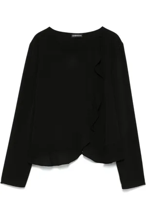 Emporio Armani Dames, Blouses & Shirts, Zwart, Maat: L