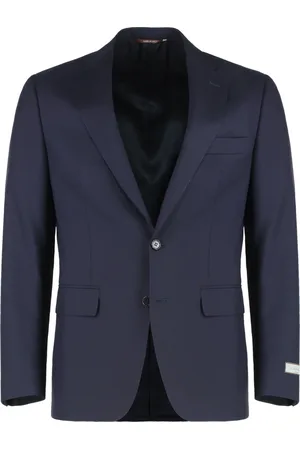 CANALI Heren, Jassen, Blauw, Maat: 3XL Wol
