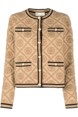 Tory Burch Dames, Truien, Bruin, Maat: M