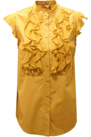 Twin-Set Dames, Blouses & Shirts, Geel, Maat: S Katoen