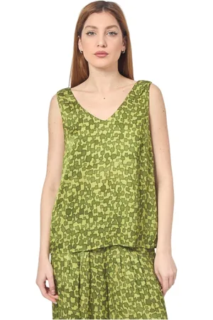 Manila Grace Dames, Tops, Groen, Maat: XS Zijde
