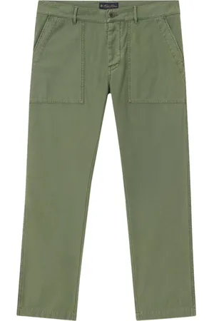 Brooks Brothers Heren, Broeken, Groen, Maat: W34 Katoen