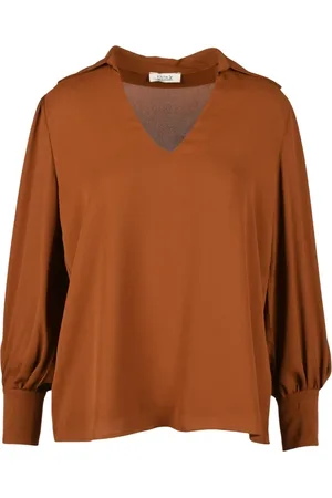 Think! Dames, Blouses & Shirts, Bruin, Maat: XS Poliester