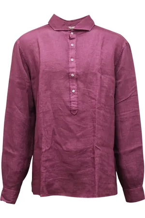 Gran Sasso Heren, Overhemden, Paars, Maat: 3XL Linnen