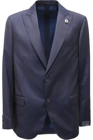 LARDINI Heren, Jassen, Blauw, Maat: 2XL Wol