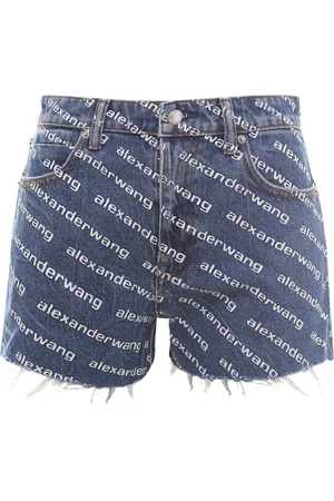 Alexander Wang Dames, Korte broeken, Blauw, Maat: W25 Katoen