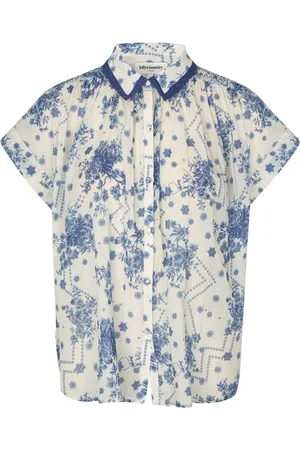 Lollys Laundry Dames, Blouses & Shirts, Blauw, Maat: M Katoen
