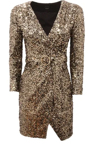 Pinko Dames, Jurken, Geel, Maat: 3XS