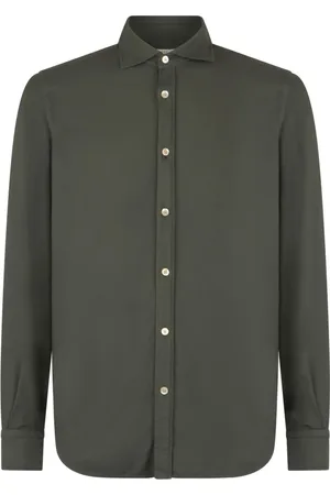 Boglioli Heren, Overhemden, Groen, Maat: 2XL Katoen