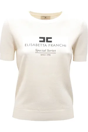 Elisabetta Franchi Dames, Tops, Wit, Maat: XS Wol