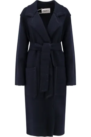 Max Mara Dames, Mantels, Blauw, Maat: L Wol