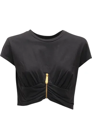 Elisabetta Franchi Dames, Tops, Zwart, Maat: S Katoen