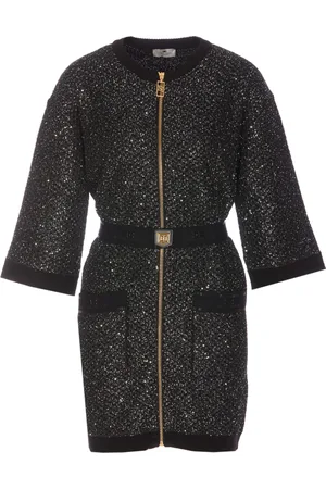 Elisabetta Franchi Dames, Jurken, Zwart, Maat: S Wol